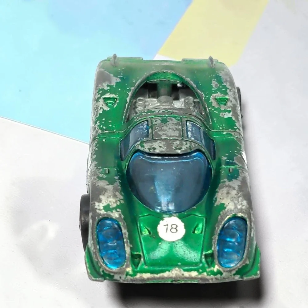 VTG 60s Hot Wheels Porsche 917 1/64 Diecast Green Spectraflame Redline Hong Kong